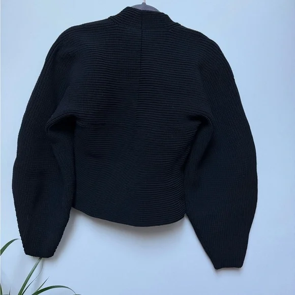 Alexander Wang Integral Shrug Ribbed Pullover Sweater NWT (Black, M)